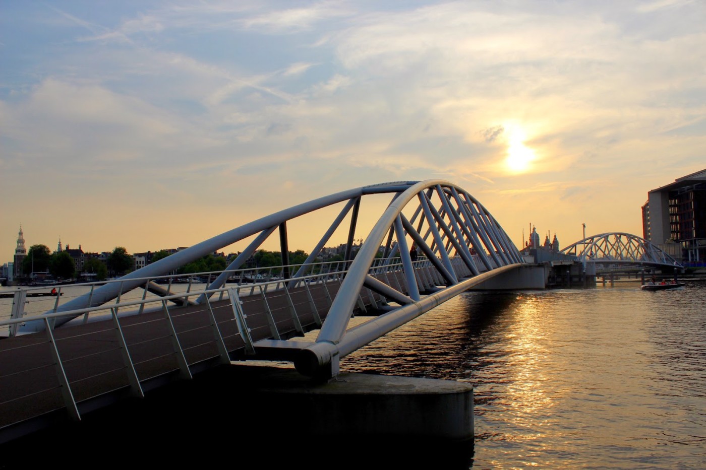 amsterdam canal sunset