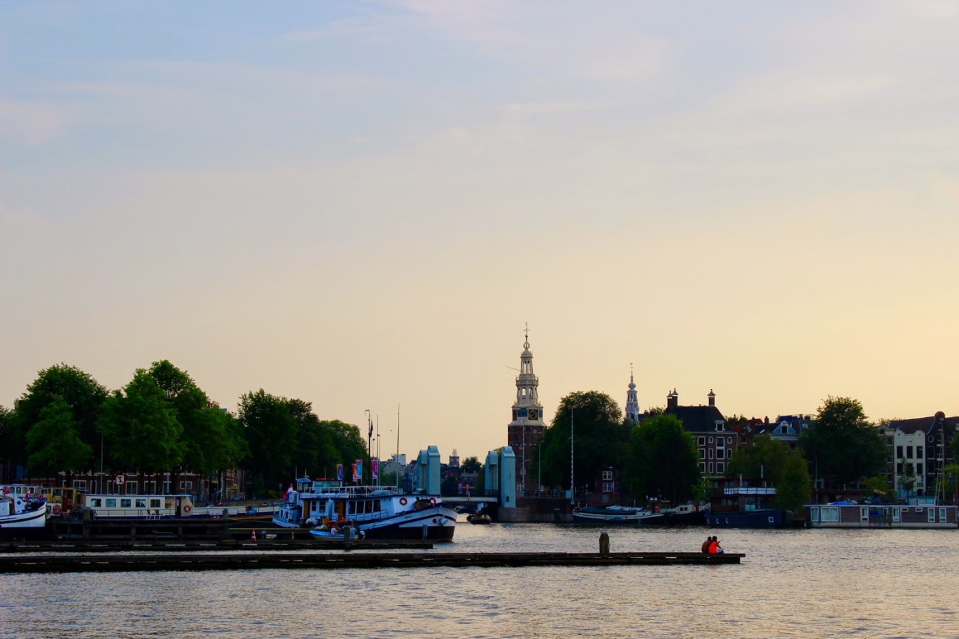 amsterdam canal sunset