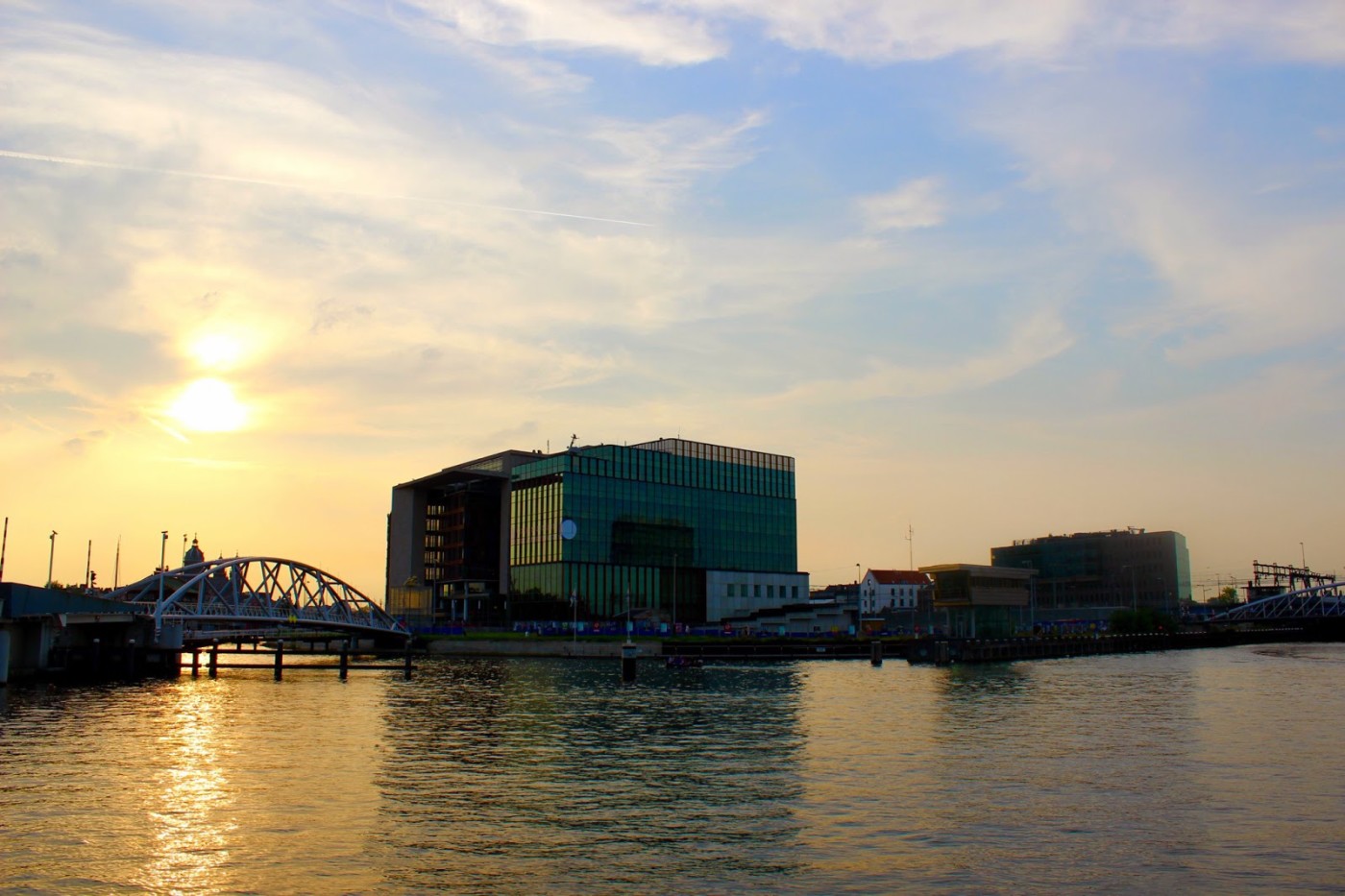 amsterdam canal sunset