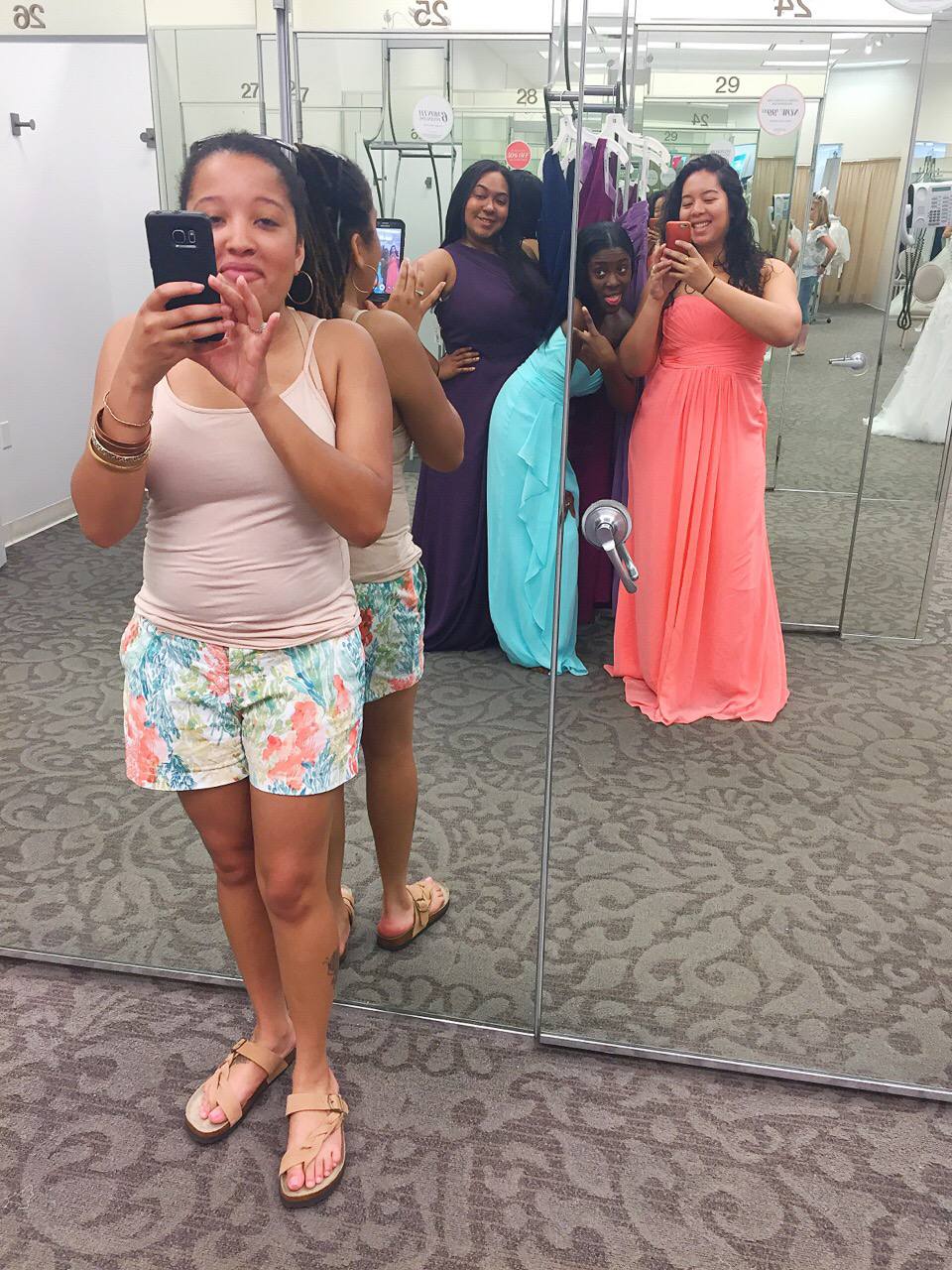 bridesmaid dress fitting